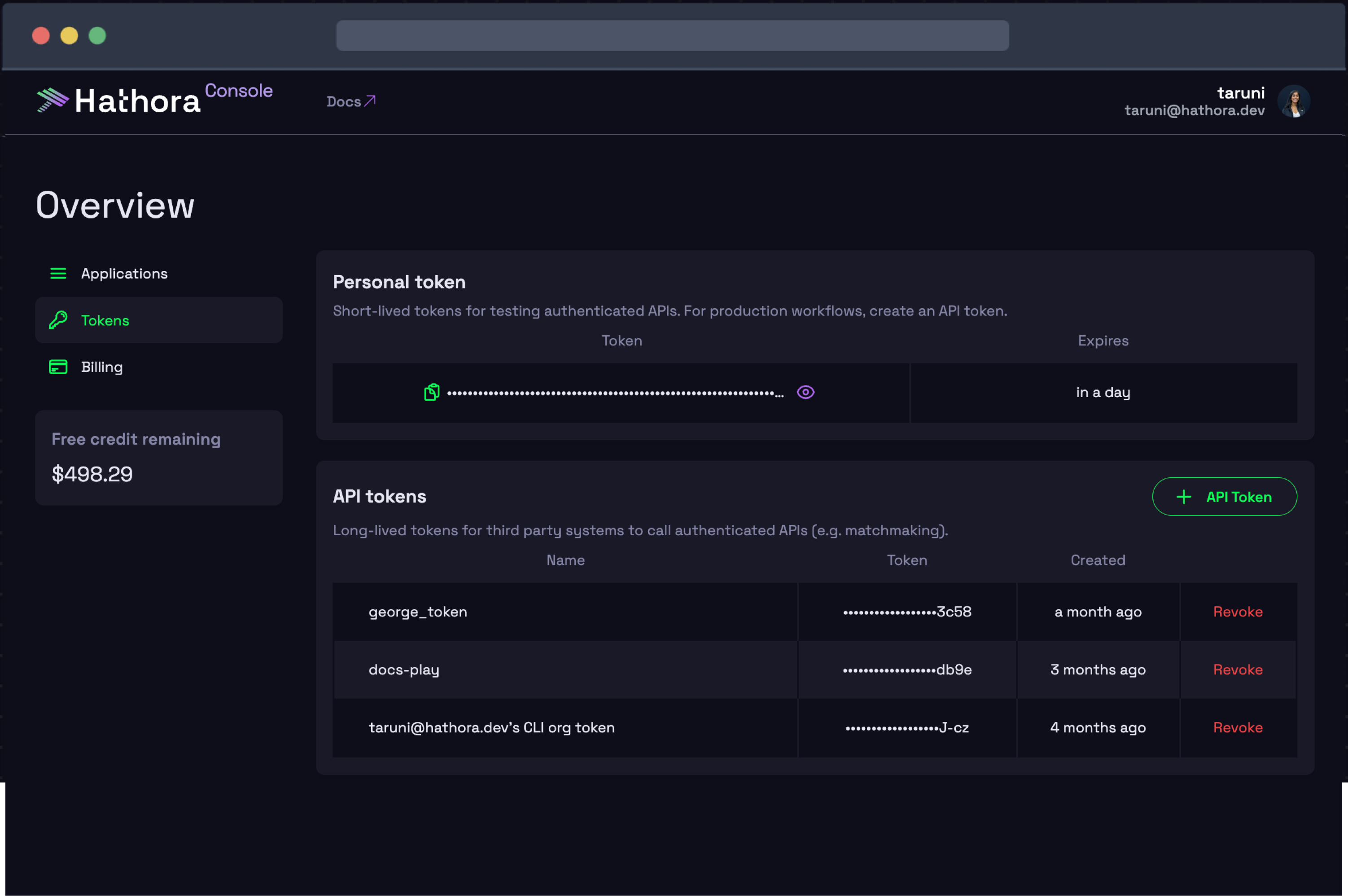 Tokens UI